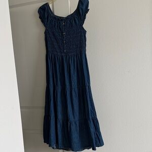 Blue Sleeveless Midi Dress